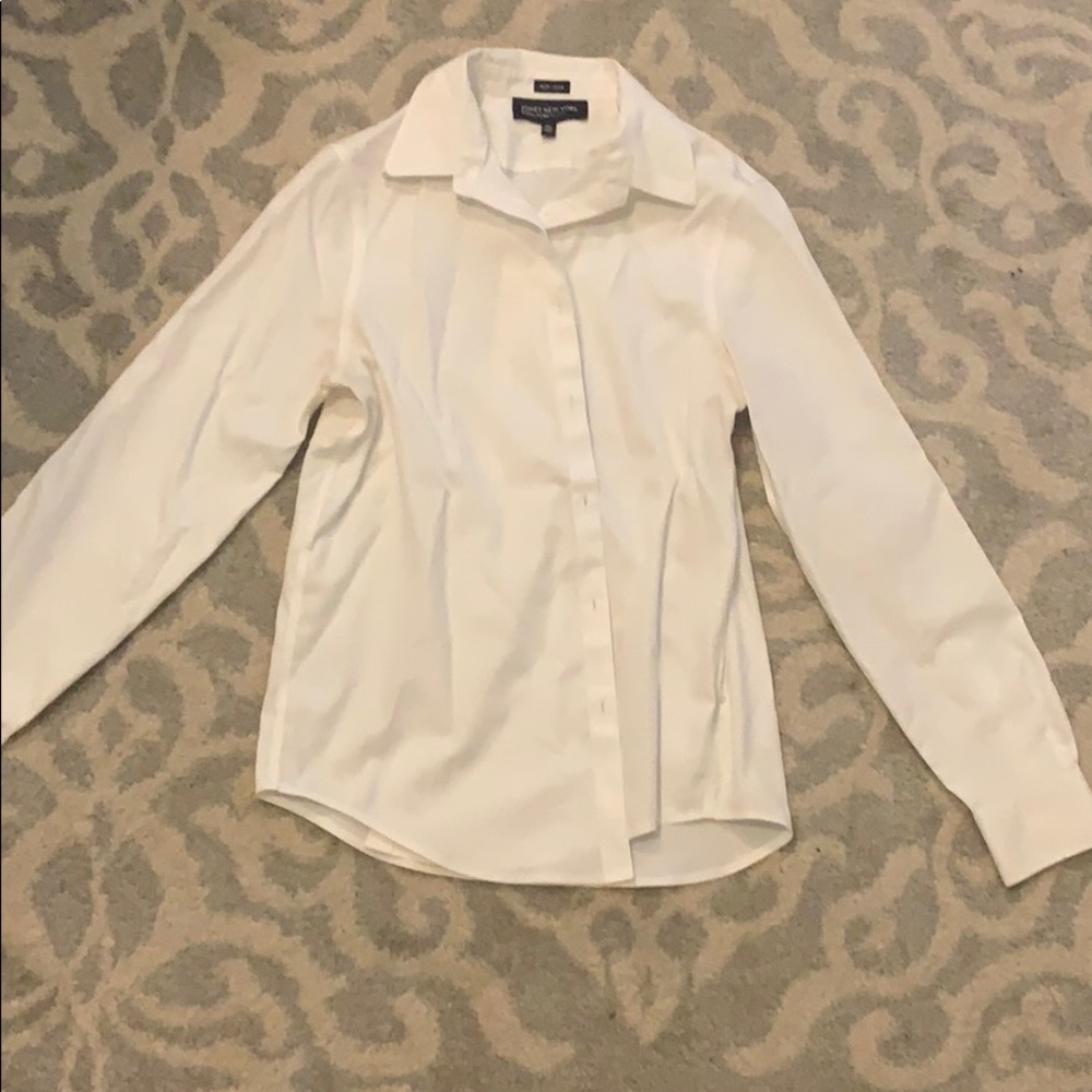 Jones New York Petite Small White Button Up Shirt